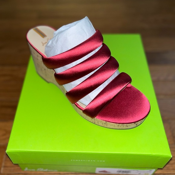 Sam Edelman Ultra Fuchsia Yuki Platform Wedge Sandals Women’s Size 7 - Picture 2 of 12